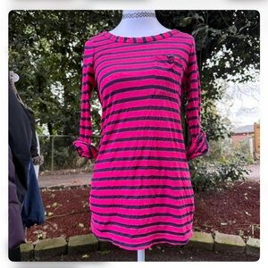 Splendid Vibrant Red and Black Striped Shirt